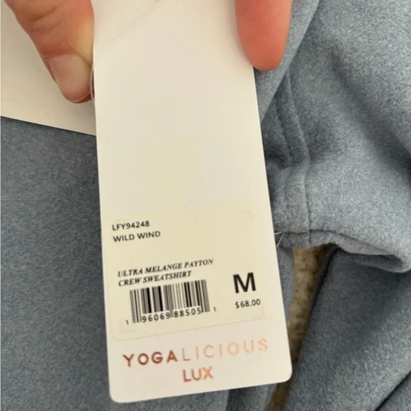 Blue Long Sleeve Crop Top - Picture 4 of 5